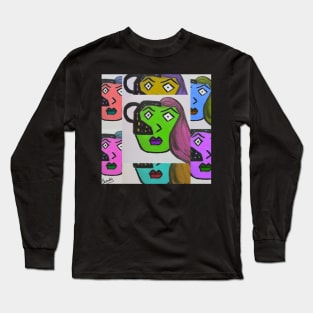 Rainbow Robot Lady Long Sleeve T-Shirt